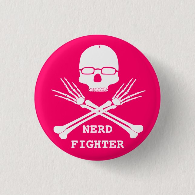 NERD FIGHTER, Customize color (see description) Pinback Button (Front)