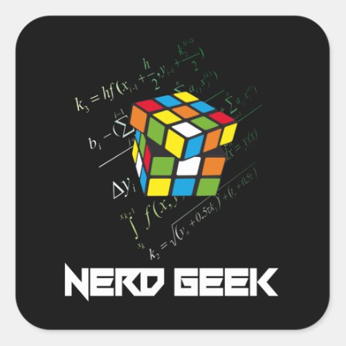Nerd Geek Math Computer Science Funny Gift Idea Square Sticker