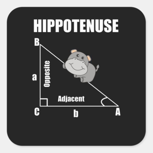 Nerd Geometry Hippotenuse Hypotenuse Math Square Sticker