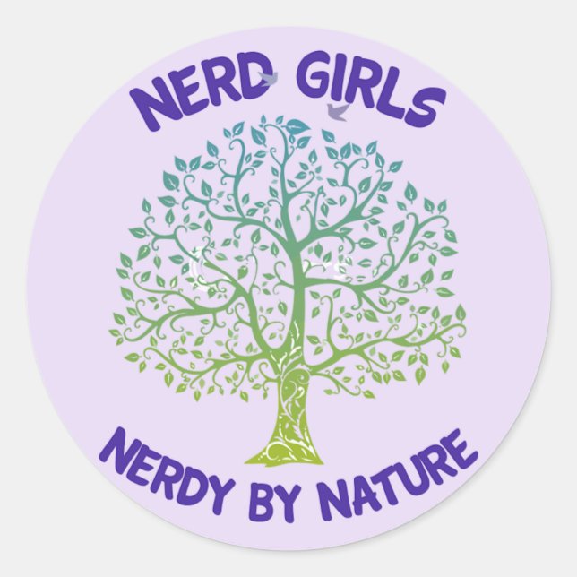 Nerd Girls Nerdy by Nature Sticker (Front)
