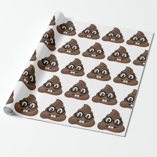 Nerd Glasses Poop Emoji Wrapping Paper