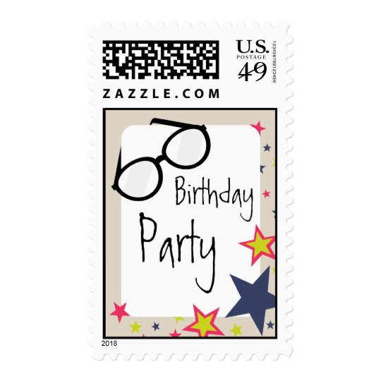 Nerd Glasses & Stars Birthday Party Postage