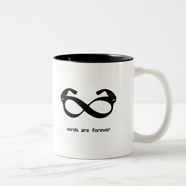 nerd glasses Two-Tone coffee mug (Right)