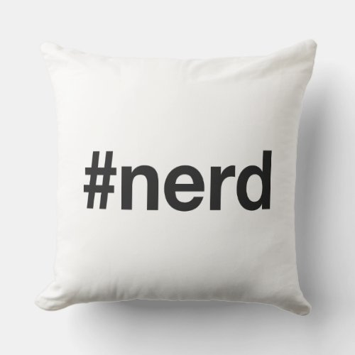NERD Hashtag Throw Pillow