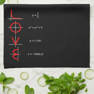 Nerd Humor   Math and Science Geek Love Graph Kitchen Towel