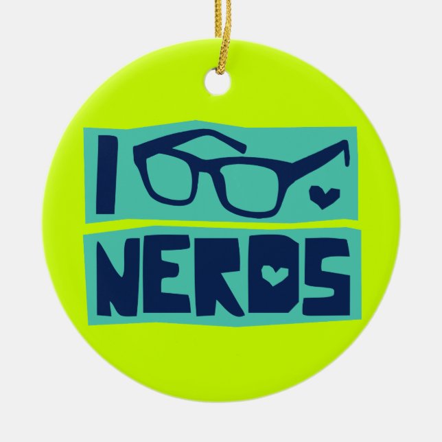 Nerd Love Ceramic Ornament (Front)