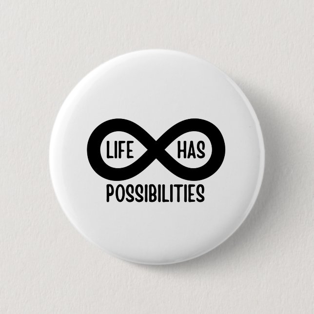Nerd Mathematics Life Has Possibilities Button (Front)