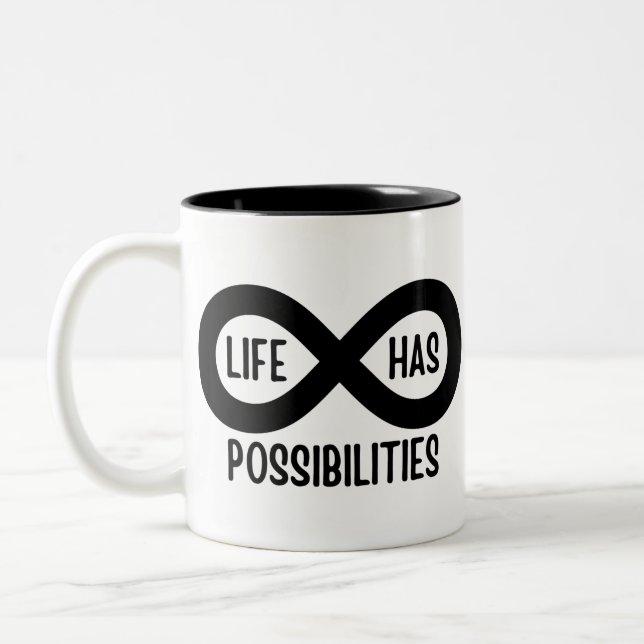 Nerd Mathematics Life Has Possibilities Two-Tone Coffee Mug (Left)