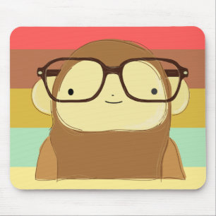 nerd monkey mouse pad