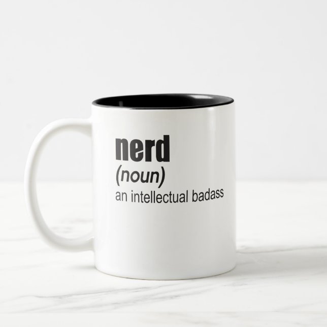 Nerd (Noun) An Intellectual Badass Two-Tone Coffee Mug (Left)