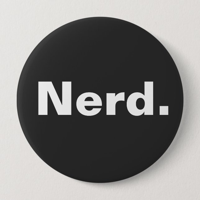 Nerd one word white text minimalism funny design  button (Front)