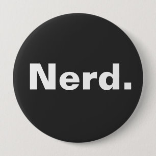 Nerd one word white text minimalism funny design button