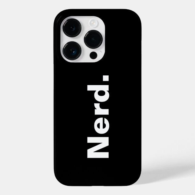 Nerd one word white text minimalism funny design  Case-Mate iPhone case (Back)