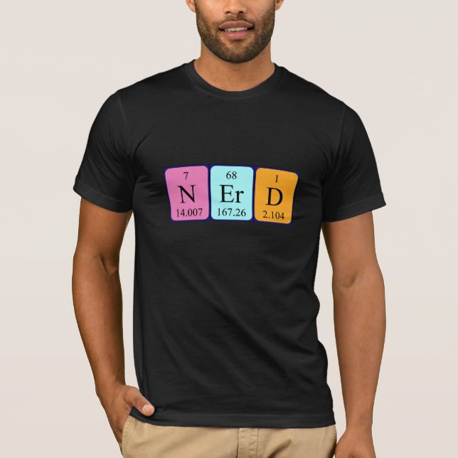 Nerd periodic table word shirt (Front)