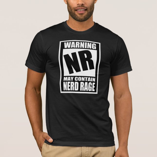 Nerd Rage Warning Label T-Shirt (Front)