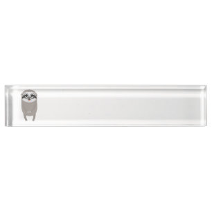 Nerd Sloth with Glasses Desk Name Plate