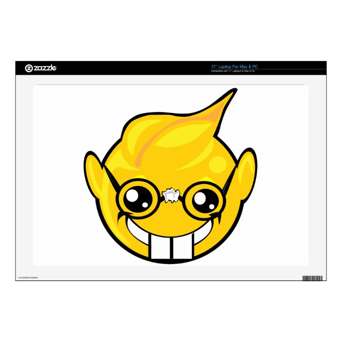 nerd smiley face 17" laptop skins