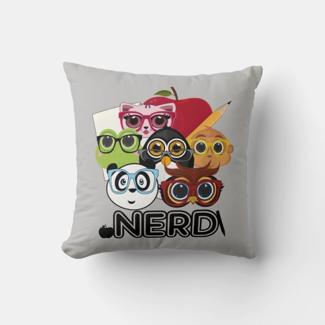 Nerd  throw pillow (Front)