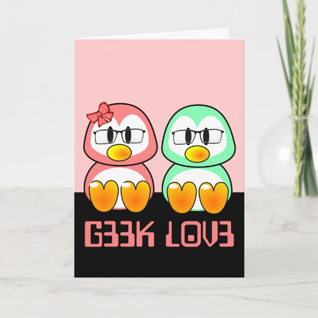 Nerd Valentine: Computer Geek Leet Speak Love Holiday Card (Front)