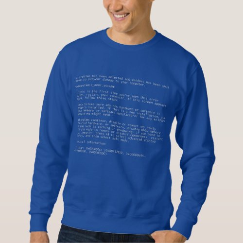 Nerd Windows Blue Screen of Death Error EN Sweatshirt