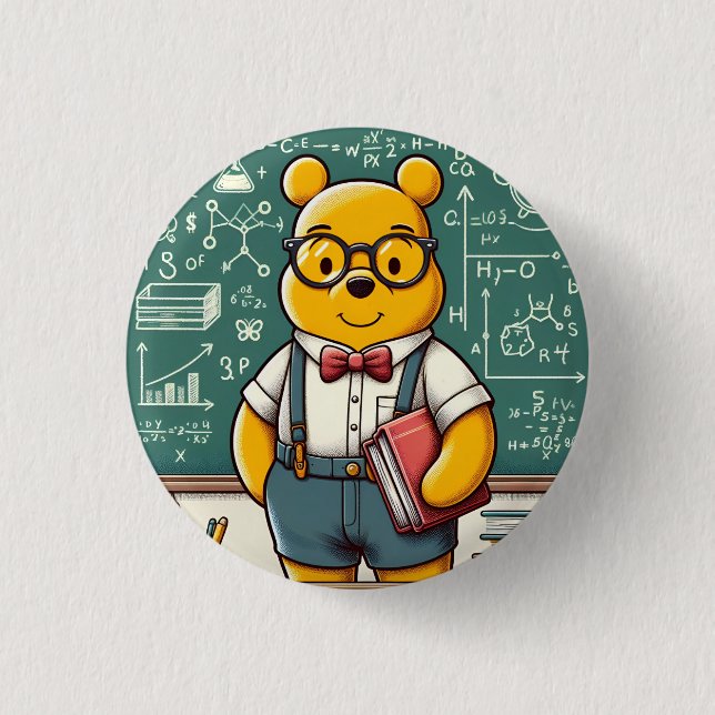 Nerd Winnie the Pooh 1 Button (Front)