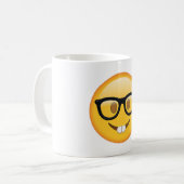 Nerd with Glasses - Emoji Coffee Mug (Front Left)