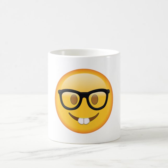 Nerd with Glasses - Emoji Coffee Mug (Center)