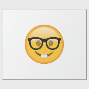 Nerd with Glasses - Emoji Wrapping Paper