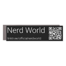 Nerd World Car Bumper Sticker Magnet in Black