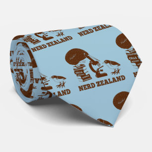 Nerd Zealand funny kiwi Neck Tie