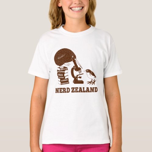 Nerd Zealand funny kiwi T_Shirt