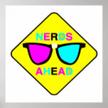 nerd zone nerds ahead CMYK geek Poster