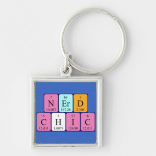 NerdChic periodic table phrase keyring