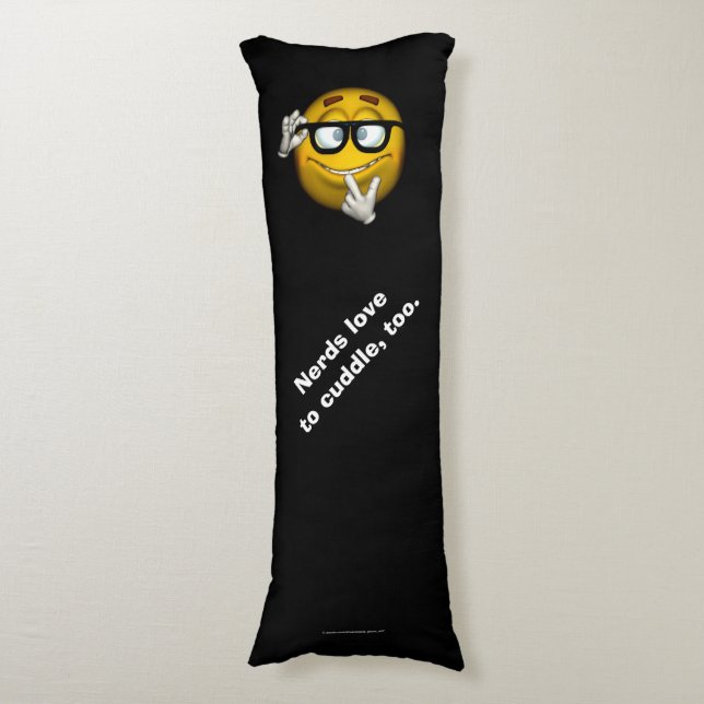 "Nerds Love to Cuddle, Too." [a2] Body Pillow (Front Vertical)