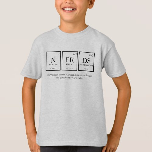 Nerds periodic table elements chemistry custom fun T_Shirt