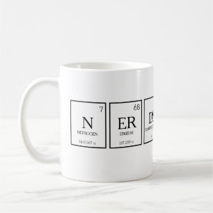 Nerds periodic table elements chemistry humor coffee mug