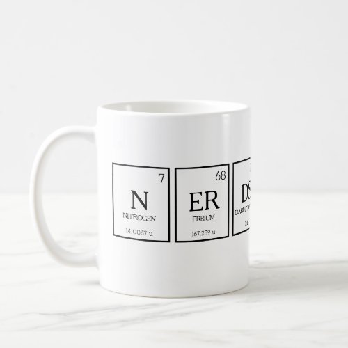 Nerds periodic table elements chemistry humor coffee mug