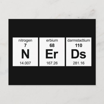 Nerds Periodic Table Postcard by coolgiftshop at Zazzle