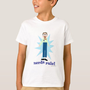 Nerds Rule Goofy Geeky Dork Cartoon Character T-Shirt