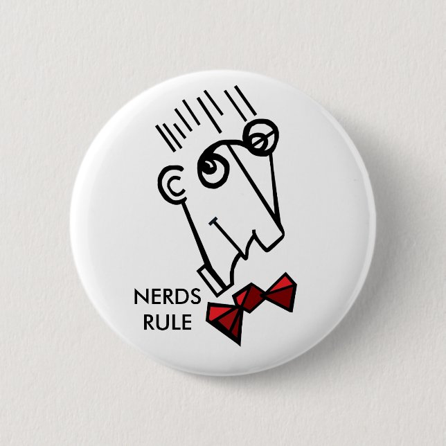 Nerds rule pinback button (Front)