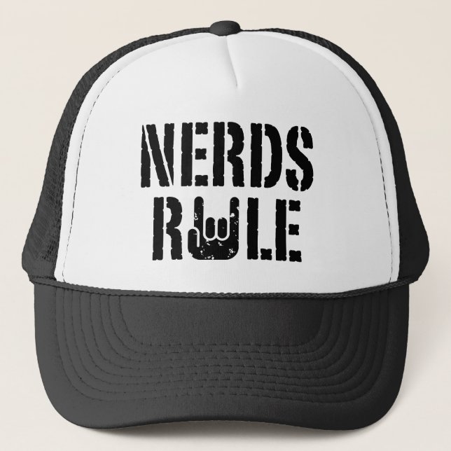 Nerds Rule Trucker Hat (Front)