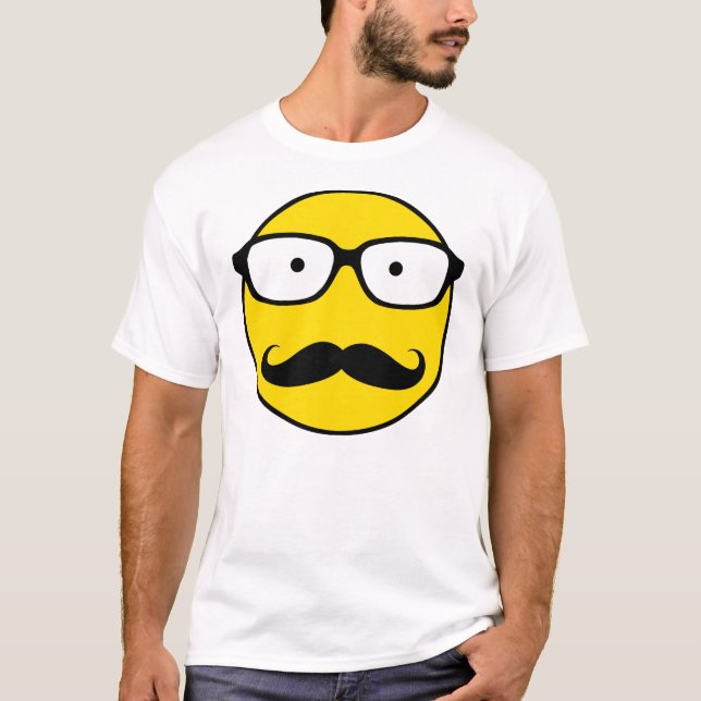 NerdSmiley Mustache T-Shirt (Front)