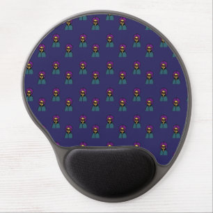 nerdy 60s  girl pattern blue gel mouse pad