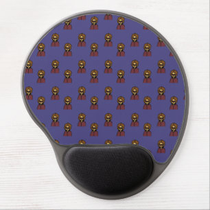 nerdy 60s  girl pattern dark purple gel mouse pad