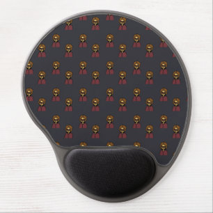 nerdy 60s girl pattern grey gel mouse pad