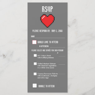 Nerdy 8-Bit Bride & Groom RSVP Menu