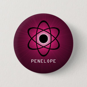 Nerdy Atomic Button, Pink Button
