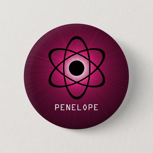 Nerdy Atomic Button, Pink Button (Front)