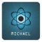Nerdy Atomic Customizable Stickers, Blue