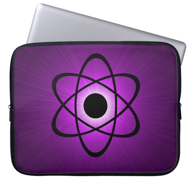Nerdy Atomic Electronics Sleeve, Purple Laptop Sleeve (Front)